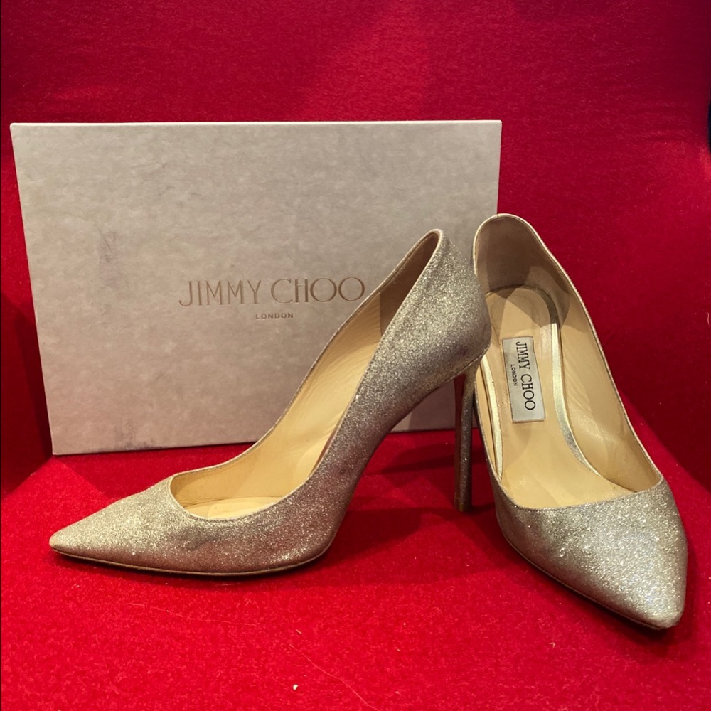 Jimmy Choo Women’s Romy 100 Glitter Pointed Shoe